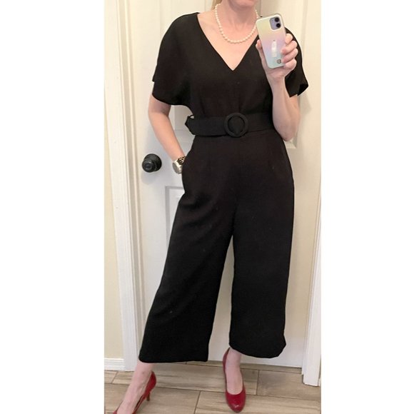 Boden Romilly Black V-Neck Jumpsuit - 6R - Holiday Party Dress Outfit - Picture 6 of 14